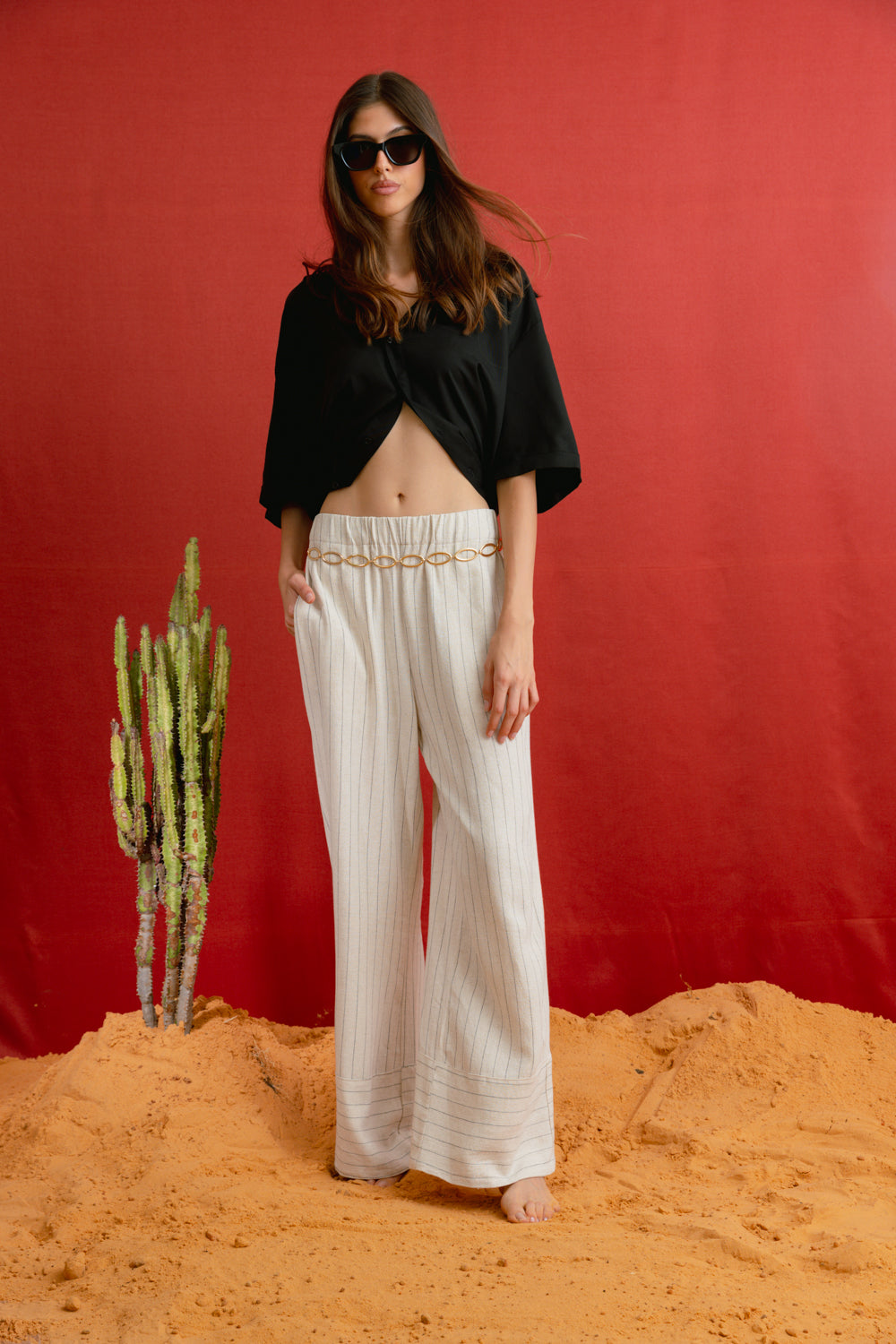 RAY PANTS- CREAM