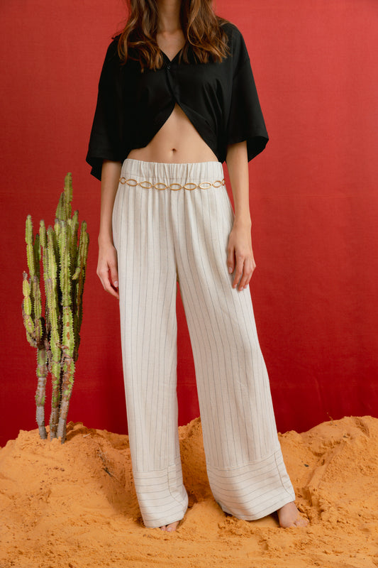 RAY PANTS- CREAM